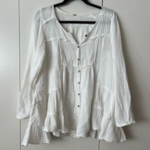 Free people “whistle while you work cotton gauze tunic”